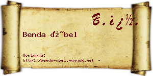 Benda Ábel névjegykártya